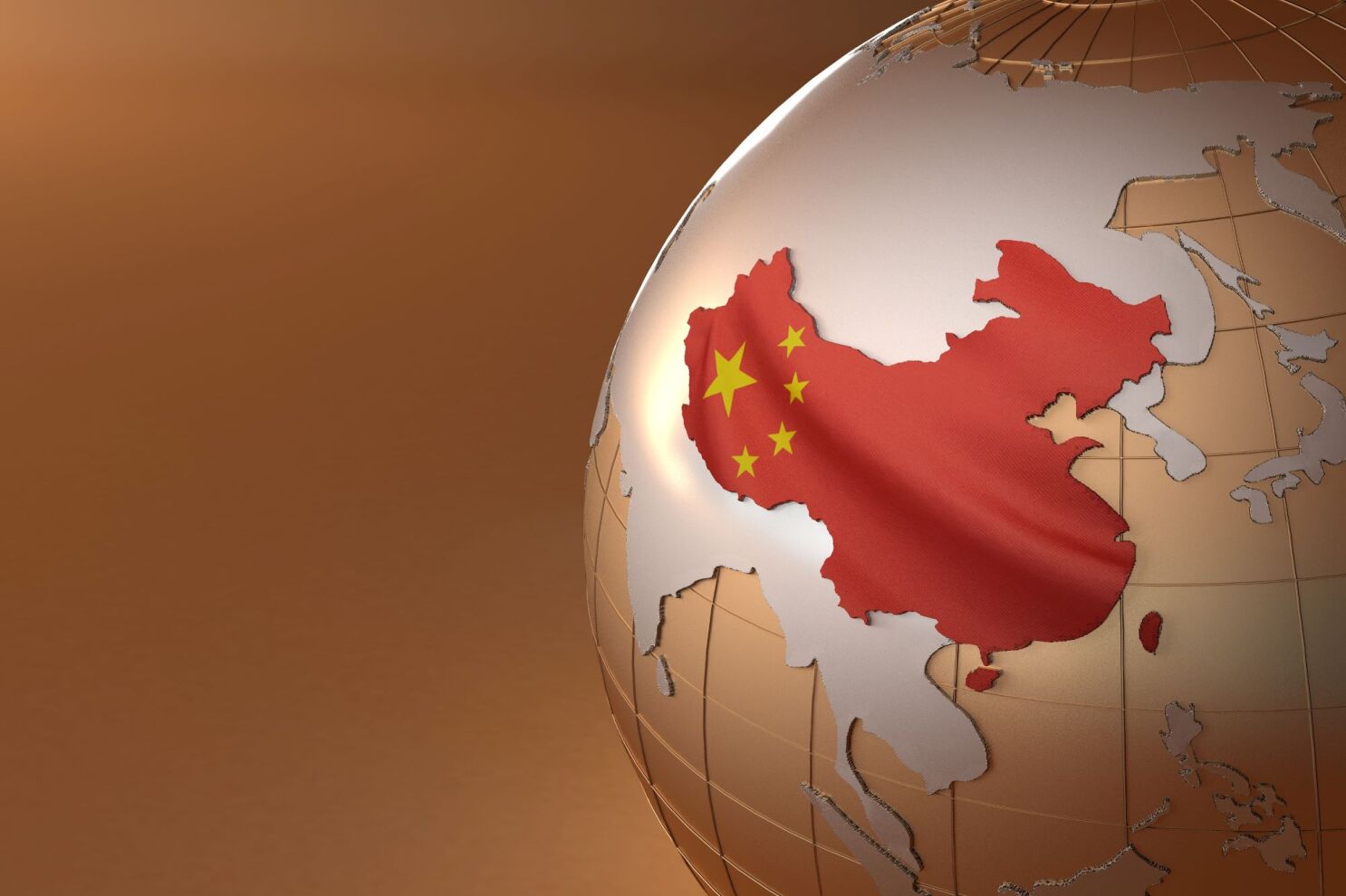 Китай, выделенный на глобусе